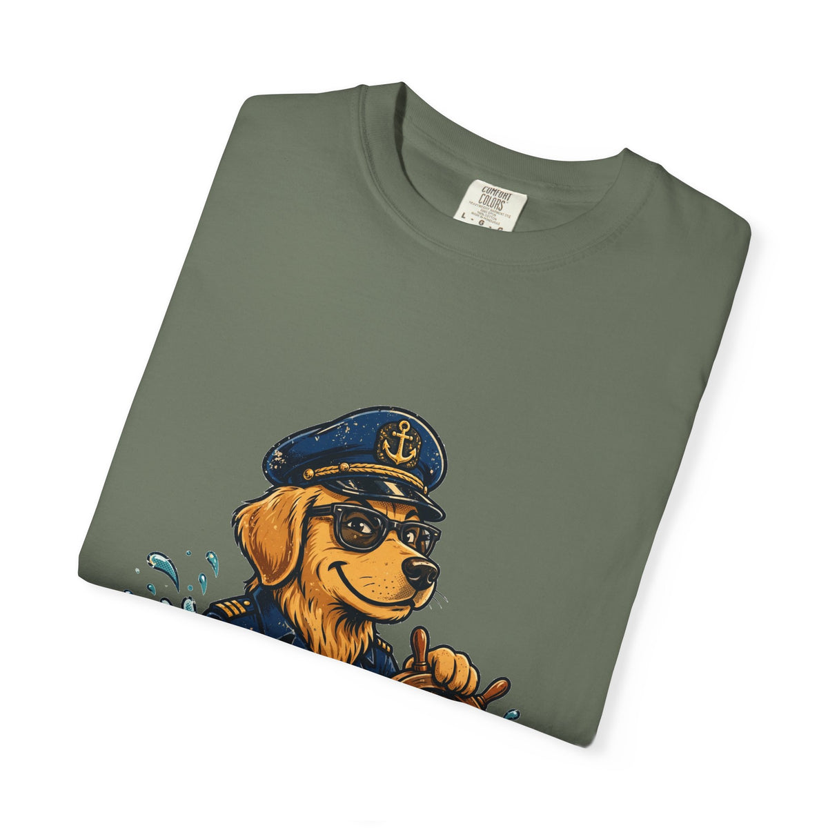 Golden Retriever Boat Captain Tee | Funny Summer Dog Graphic Shirt