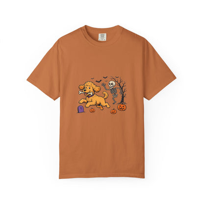 Goldendoodle Skeleton Halloween Tee | Funny Spooky Dog Shirt