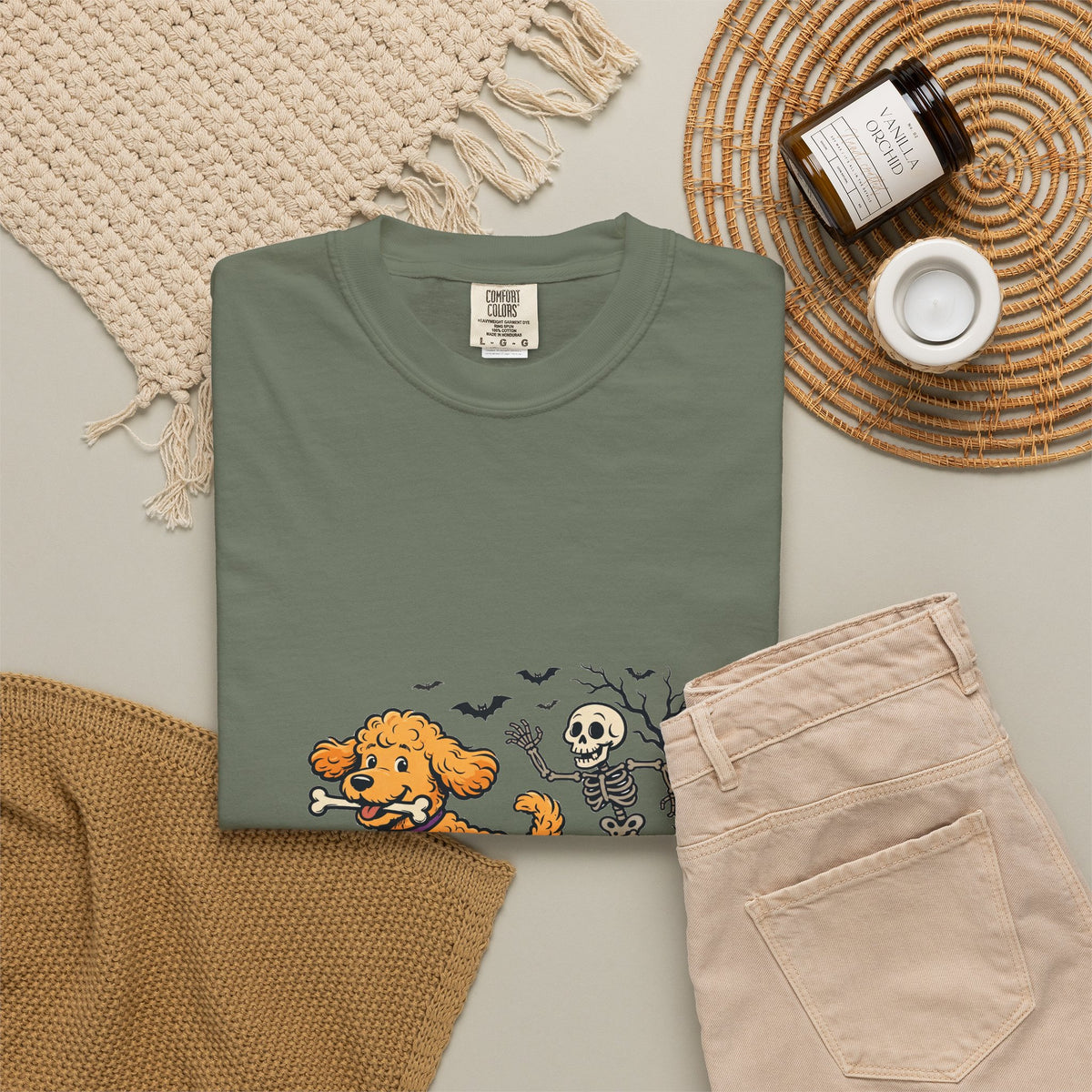 Goldendoodle Skeleton Halloween Tee | Funny Spooky Dog Shirt
