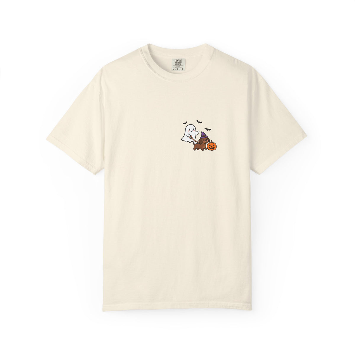 Ghost Walking Dog Pocket Tee | Cute Halloween Dog Shirt