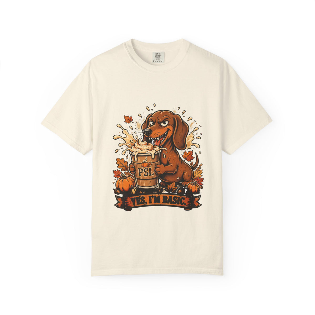 Dachshund Yes I'm Basic Tee | Funny Fall Dog Graphic Shirt