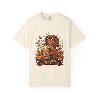Dachshund Yes I'm Basic Tee | Funny Fall Dog Graphic Shirt