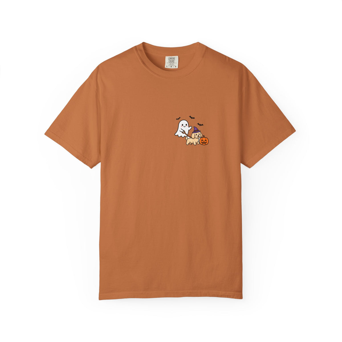 Goldendoodle Ghost Walking Dog Pocket Tee Cute Halloween Dog Shirt