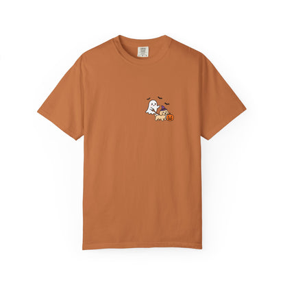 Goldendoodle Ghost Walking Dog Pocket Tee Cute Halloween Dog Shirt