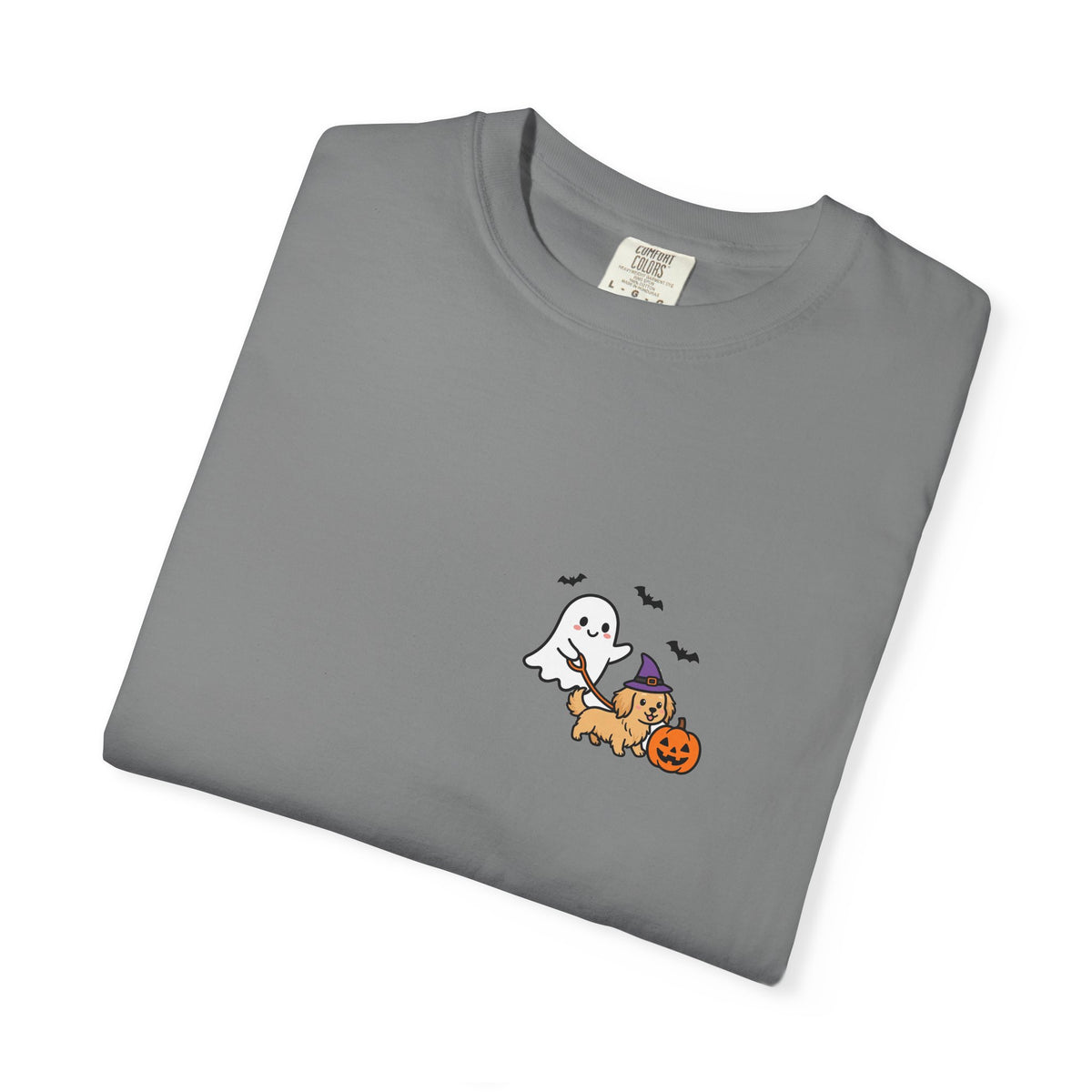 Golden Retriever Ghost Walking Dog Pocket Tee Cute Halloween Dog Shirt