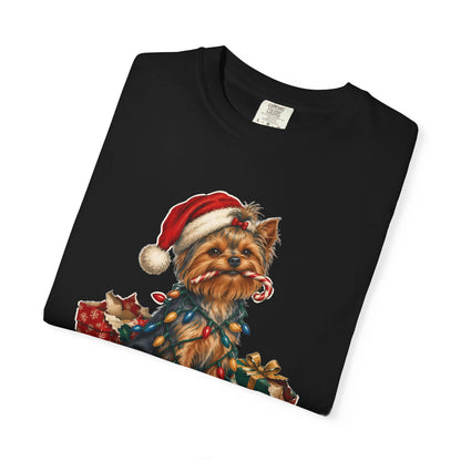Naughty List Champion Yorkshire Terrier Christmas Tee