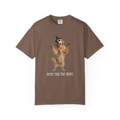 Golden Retriever Here For The Boos Tee | Funny Halloween Dog Shirt