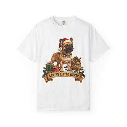 Santa's Little Yelper French Bulldog Christmas Tee