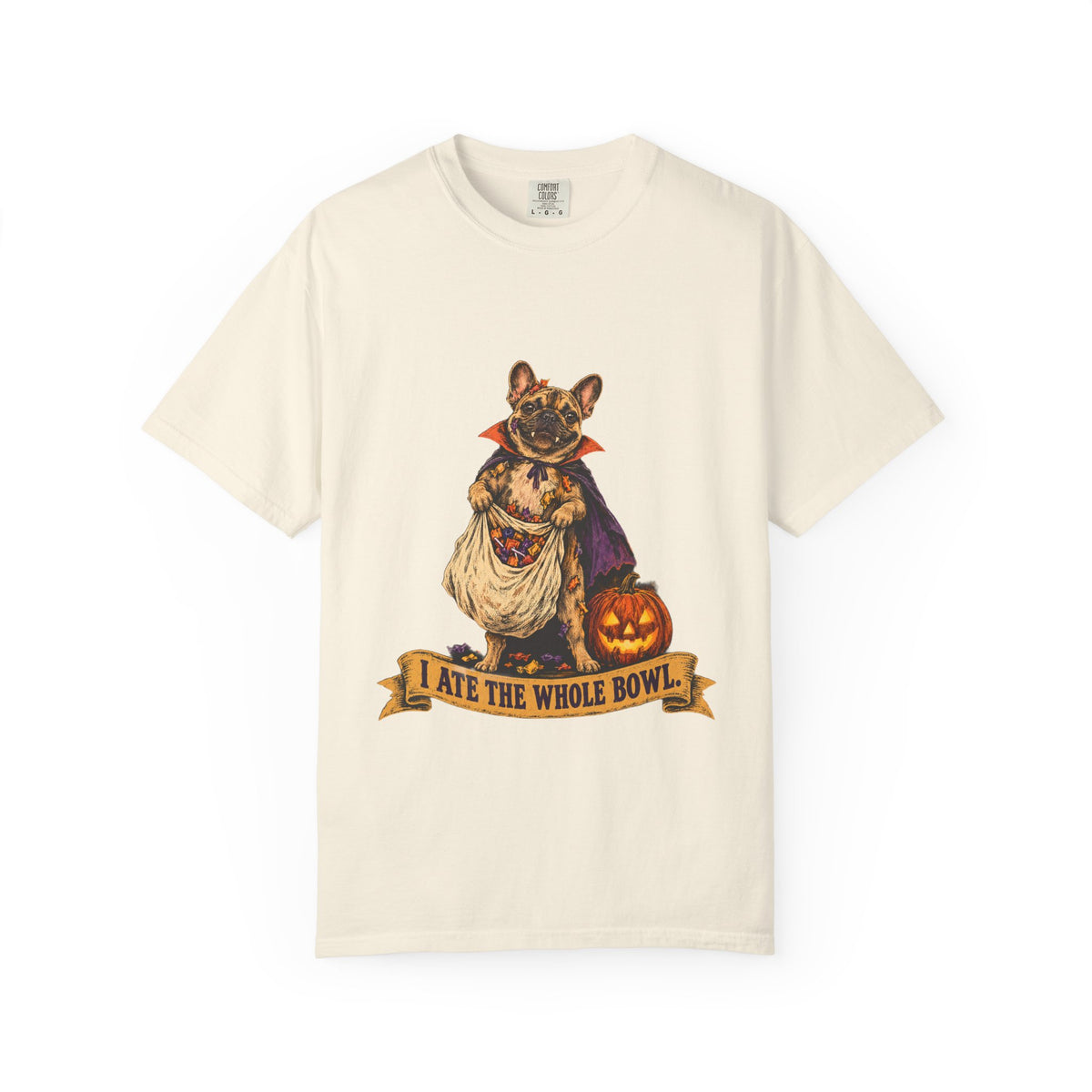 I Ate the Whole Bowl French Bulldog Halloween Tee