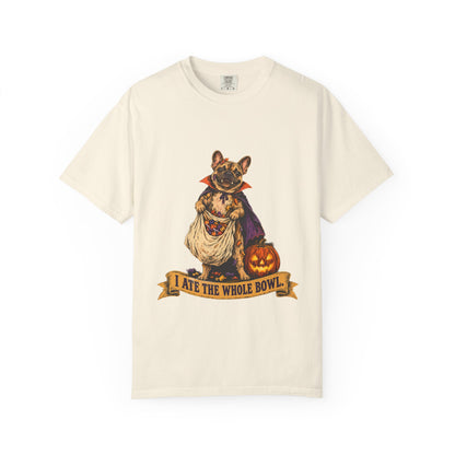 I Ate the Whole Bowl French Bulldog Halloween Tee
