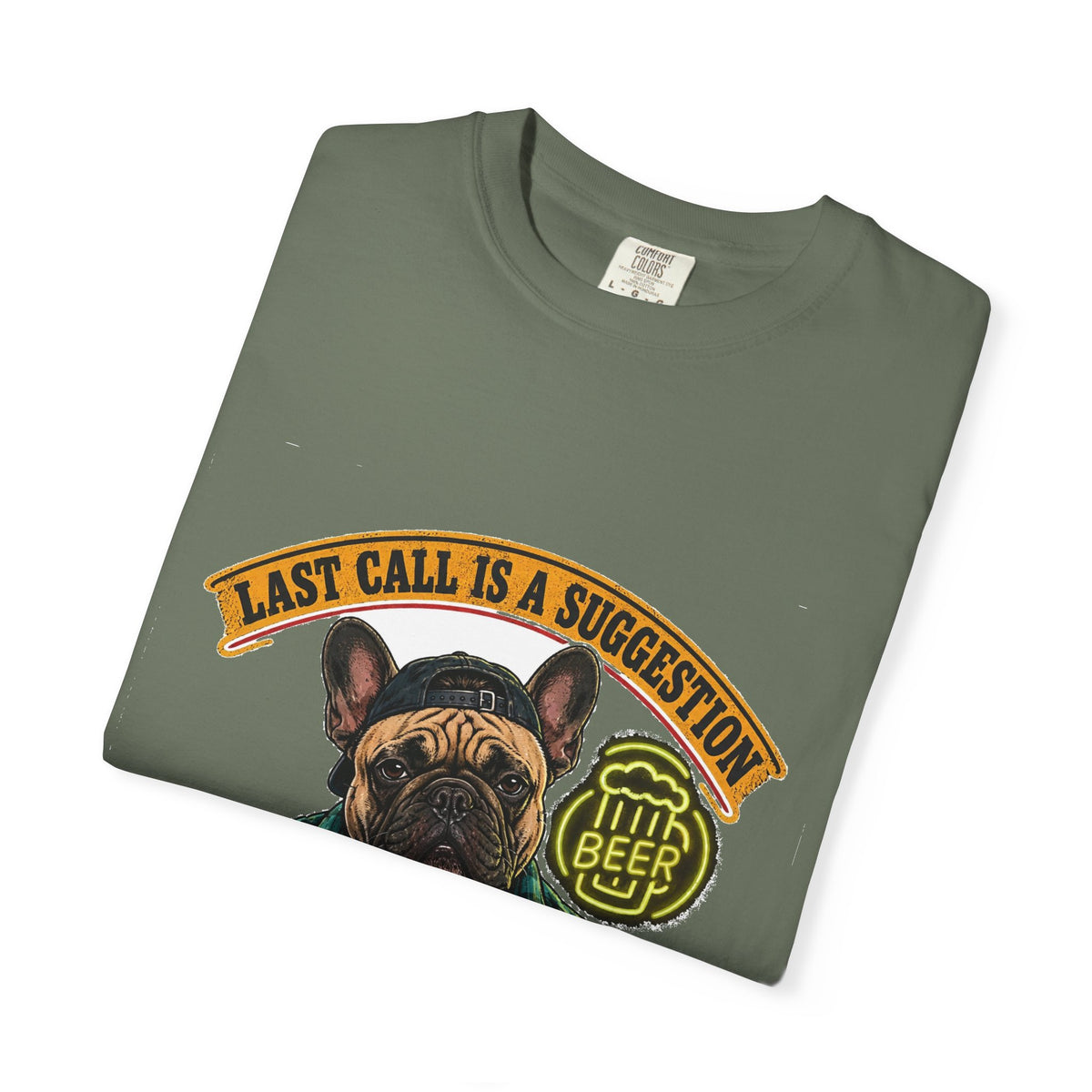 Last Call Larry French Bulldog Bar Tee