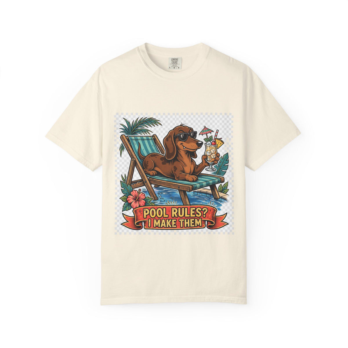 Dachshund Pool Rules Tee | Funny Summer Dog Graphic Shirt