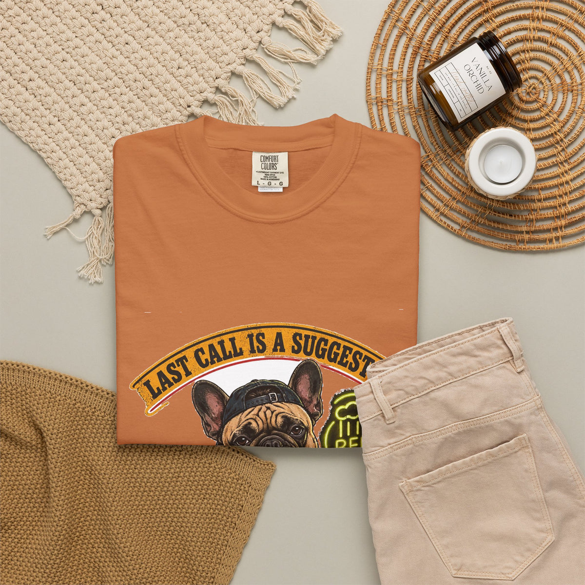 Last Call Larry French Bulldog Bar Tee