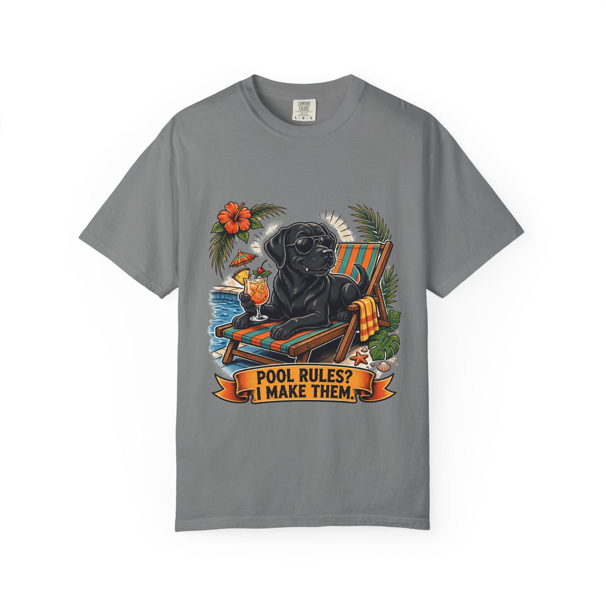 Labrador Retriever Pool Rules Tee | Funny Summer Dog Graphic Shirt