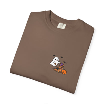 German Shepherd Ghost Walking Dog Pocket Tee Cute Halloween Dog Shirt