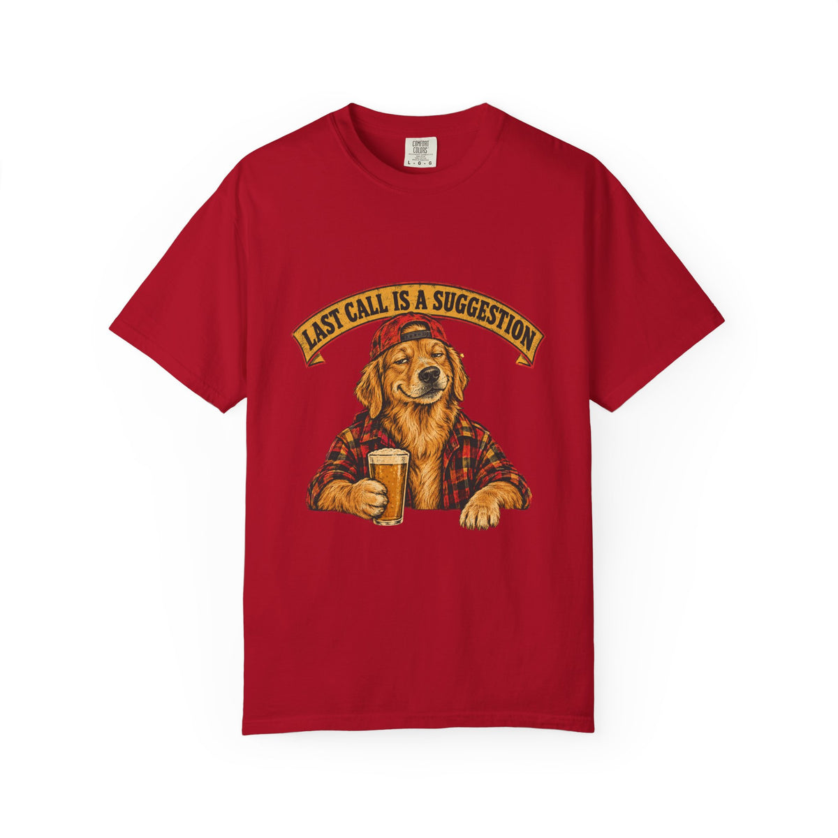 Last Call Larry Golden Retriever Bar Tee
