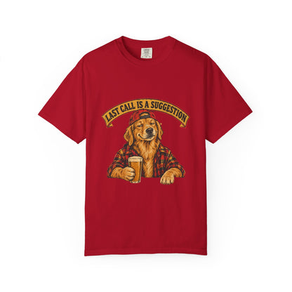 Last Call Larry Golden Retriever Bar Tee