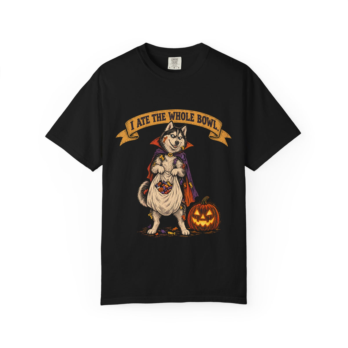 I Ate the Whole Bowl Siberian Husky Halloween Tee
