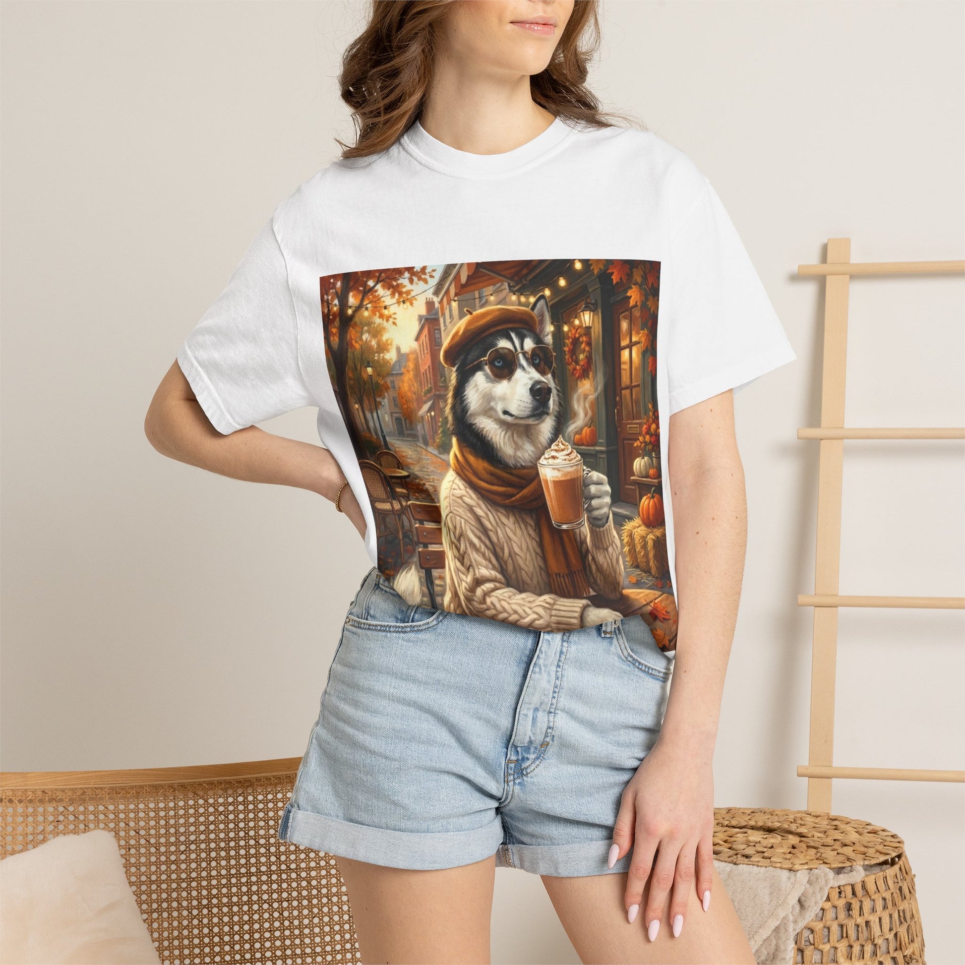 Siberian Husky Pumpkin Spice Tee | Funny Fall Dog Graphic Shirt