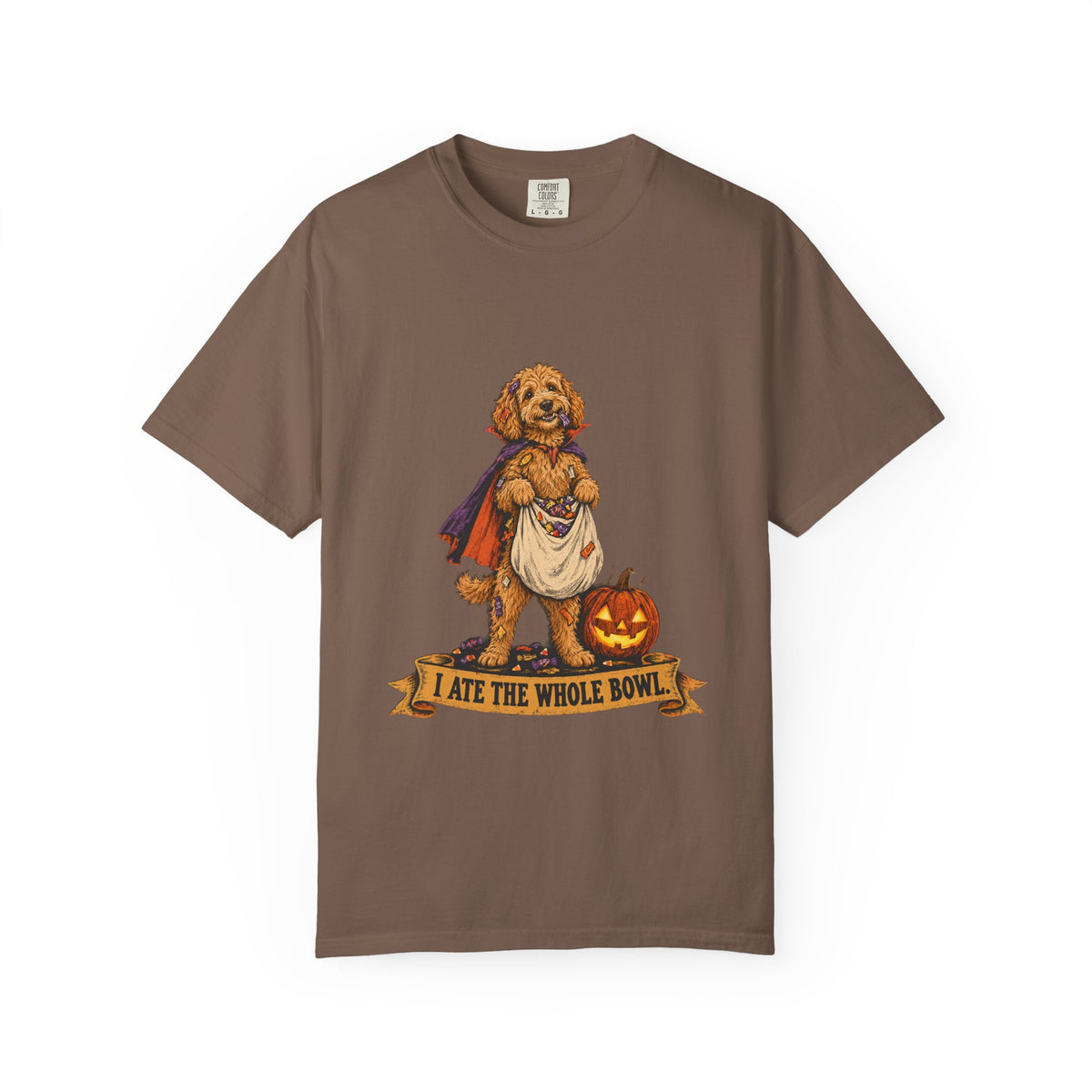 I Ate the Whole Bowl Goldendoodle Halloween Tee