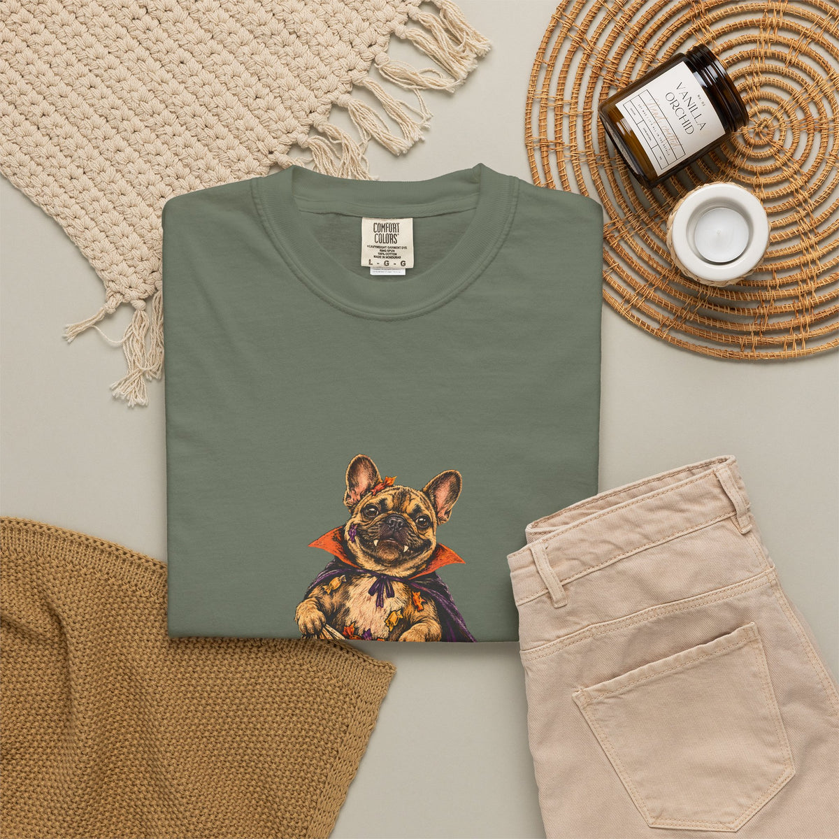 I Ate the Whole Bowl French Bulldog Halloween Tee