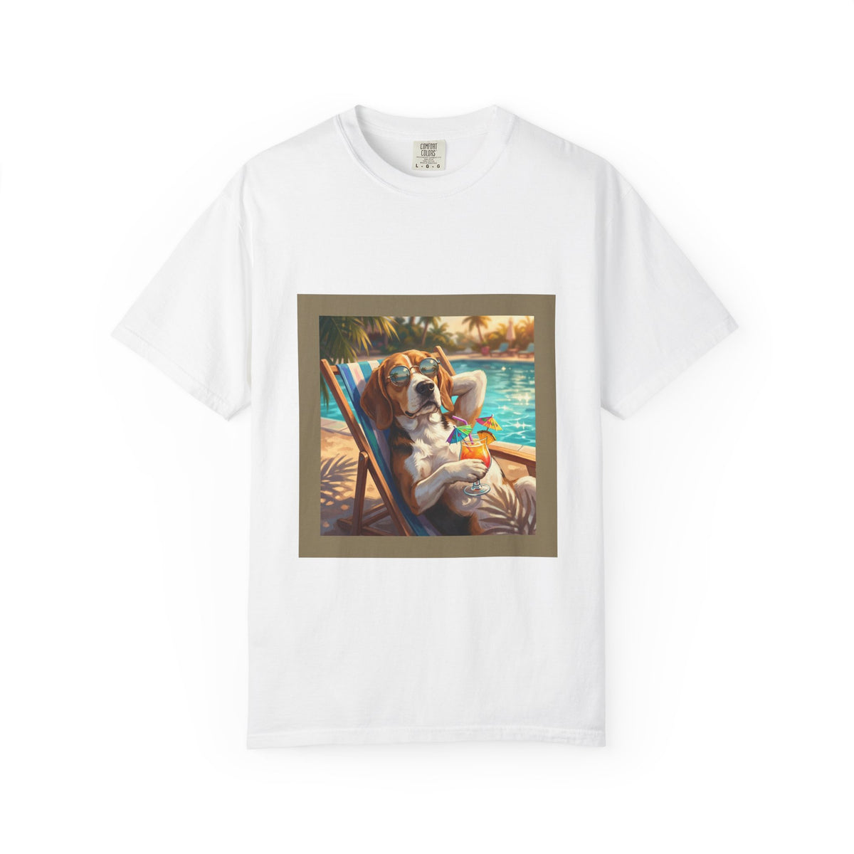 Beagle Poolside Tee | Funny Summer Dog Graphic Shirt