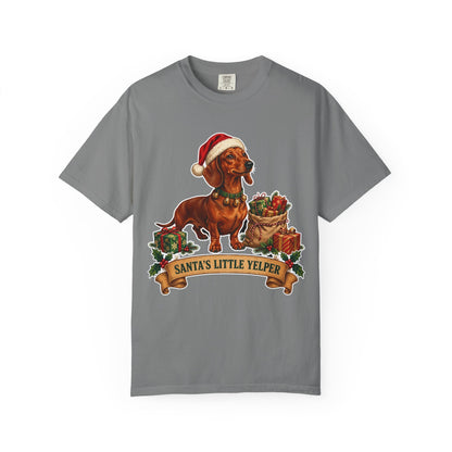 Santa's Little Yelper Dachshund Christmas Tee