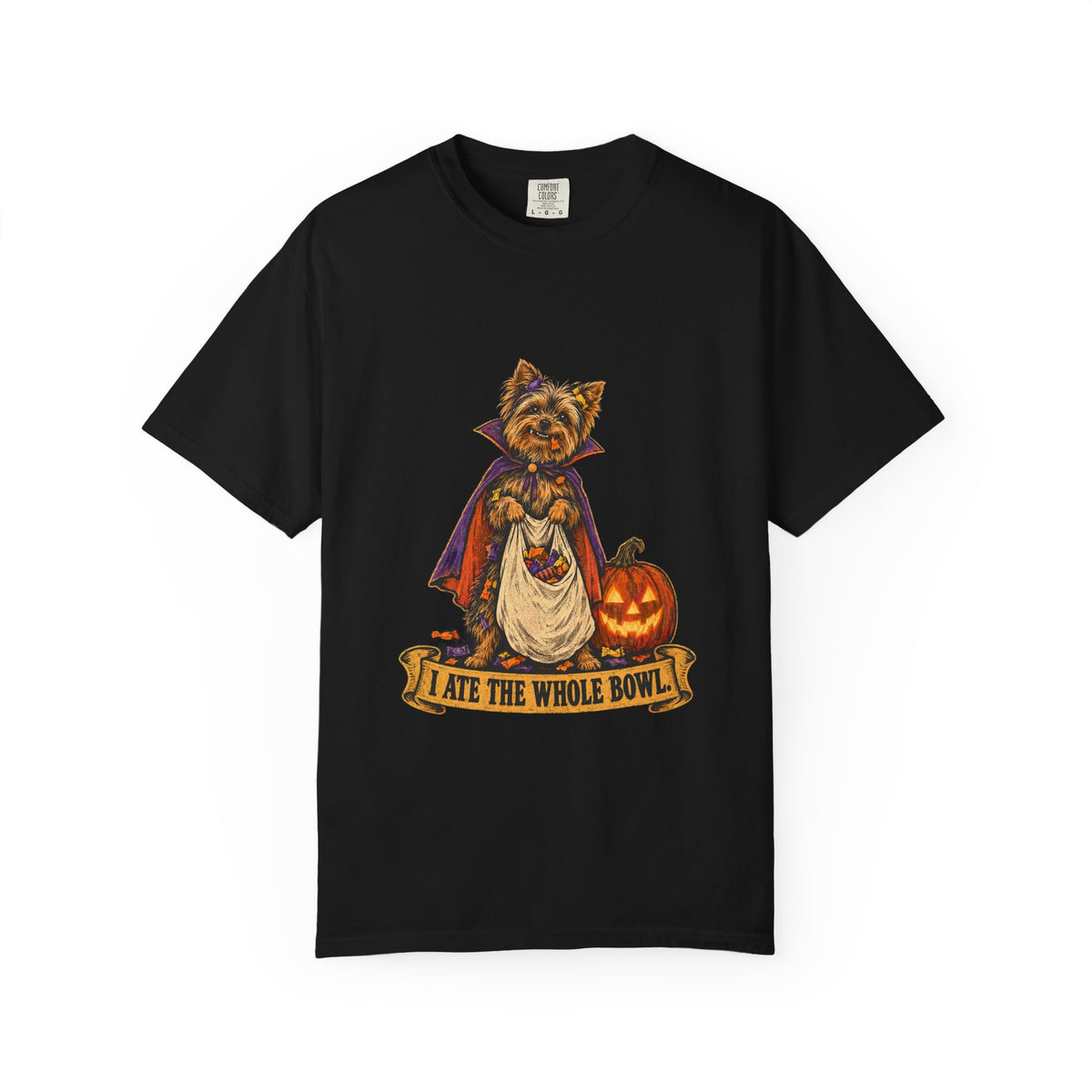 I Ate the Whole Bowl Yorkshire Terrier Halloween Tee