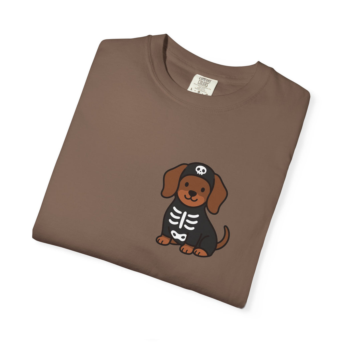 Dachshund Skeleton Halloween Pocket Tee | Cute Spooky Dog Shirt