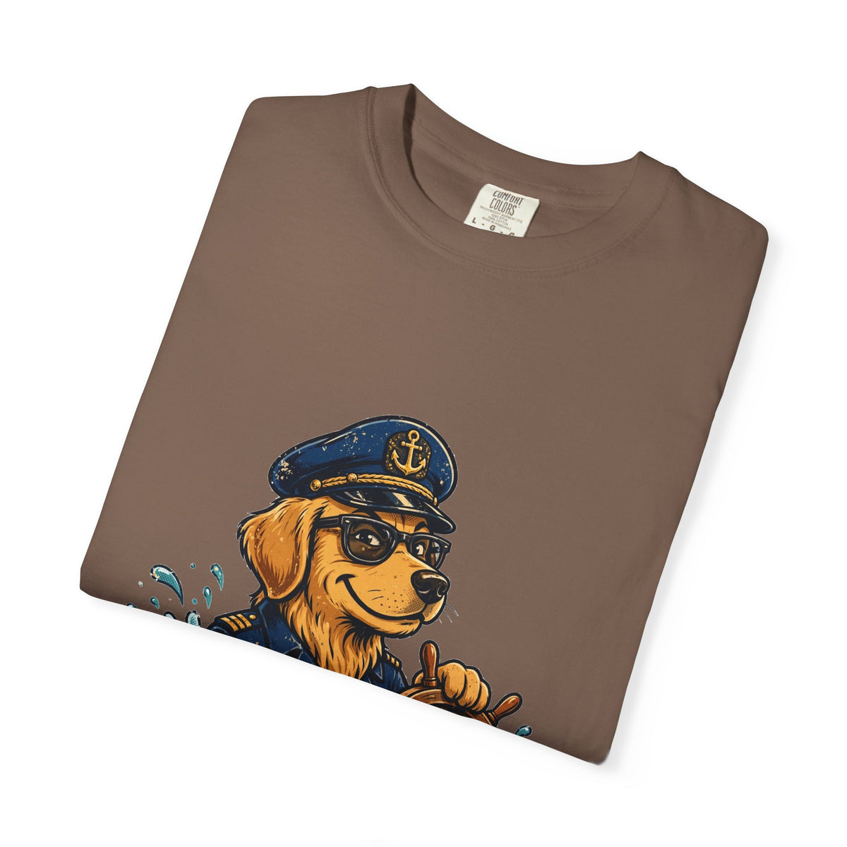 Golden Retriever Boat Captain Tee | Funny Summer Dog Graphic Shirt