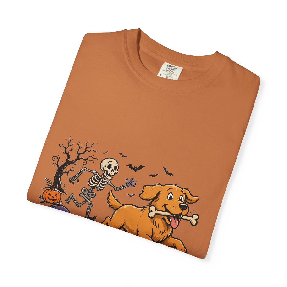 Golden Retriever Skeleton Halloween Tee | Funny Spooky Dog Shirt