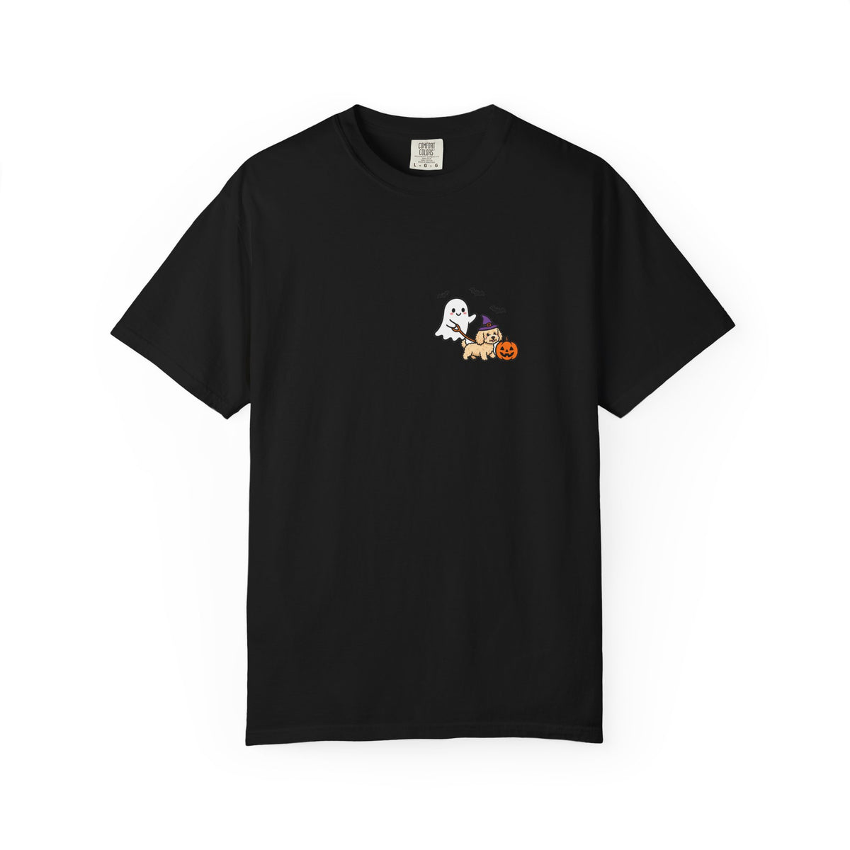 Goldendoodle Ghost Walking Dog Pocket Tee Cute Halloween Dog Shirt