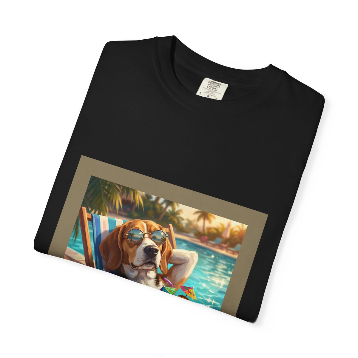 Beagle Poolside Tee | Funny Summer Dog Graphic Shirt