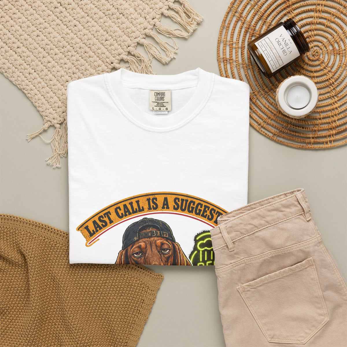Last Call Larry Dachshund Bar Tee