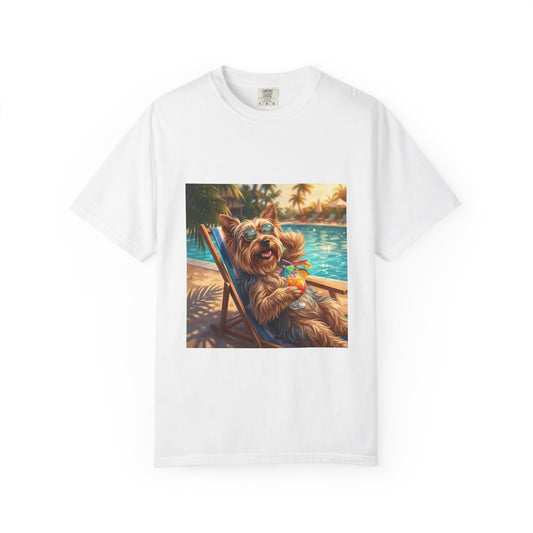 Yorkshire Terrier Poolside Tee – funny summer dog graphic t-shirt