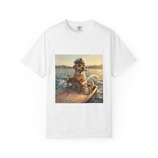 Labrador Captain Tee – funny summer boating dog graphic t-shirt