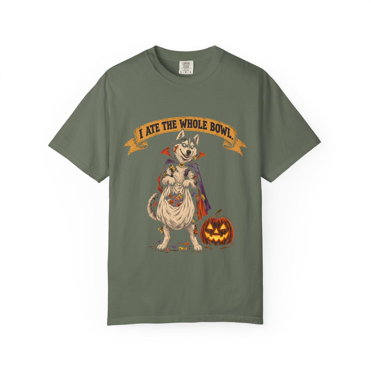 I Ate the Whole Bowl Siberian Husky Halloween Tee