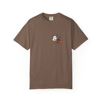 Ghost Walking Dog Pocket Tee | Cute Halloween Dog Shirt