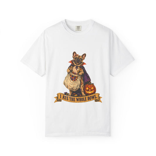 I Ate the Whole Bowl French Bulldog Halloween Tee