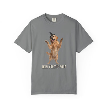 Golden Retriever Here For The Boos Tee | Funny Halloween Dog Shirt