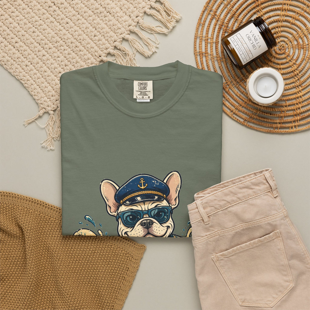 French Bulldog Boat Captain Tee | Funny Summer Dog Graphic Shirt
