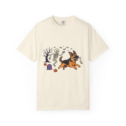 German Shepherd Skeleton Halloween Tee | Funny Spooky Dog Shirt