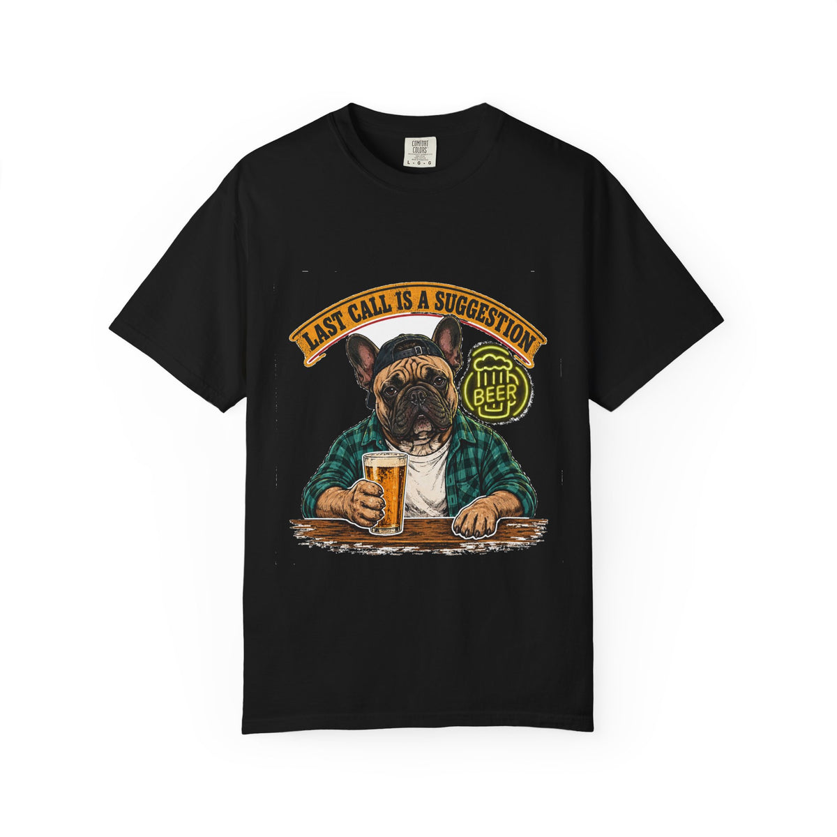 Last Call Larry French Bulldog Bar Tee