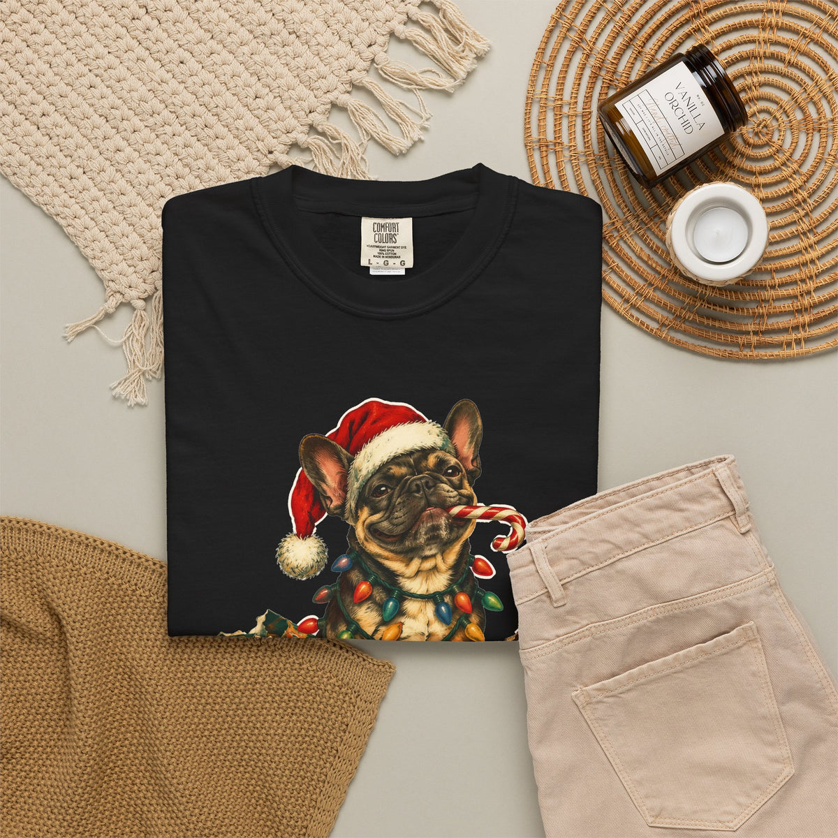 Naughty List Champion French Bulldog Christmas Tee