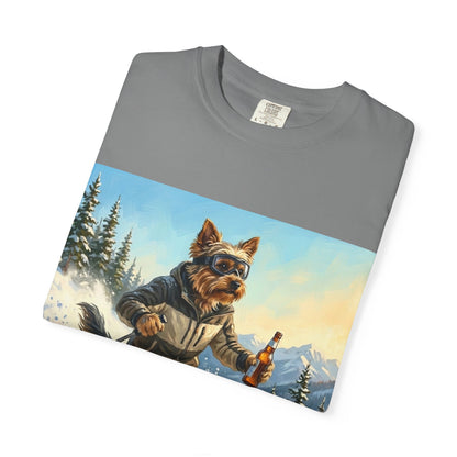 Yorkshire Terrier Skiing Tee | Funny Winter Dog Graphic Shirt