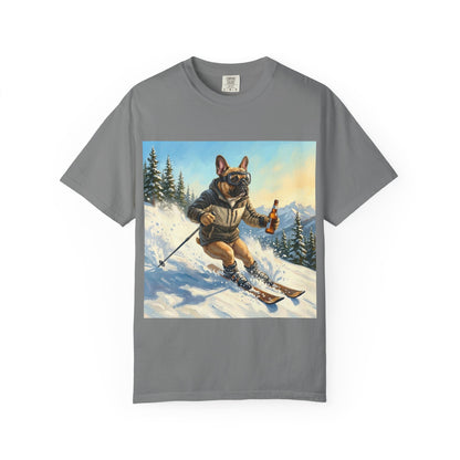 French Bulldog Skiing Tee | Funny Winter Dog Graphic Shirt