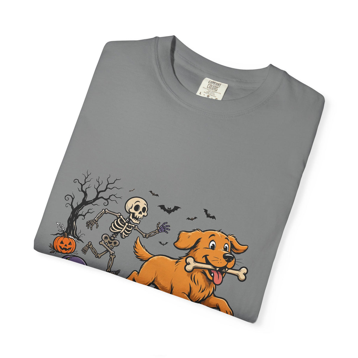 Golden Retriever Skeleton Halloween Tee | Funny Spooky Dog Shirt
