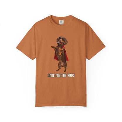 Dachshund Here For The Boos Tee | Funny Halloween Dog Shirt