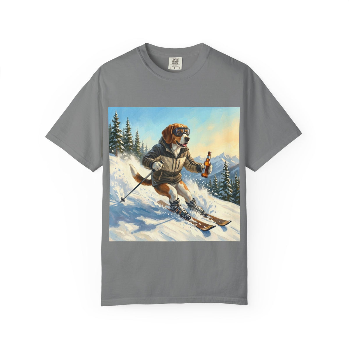 Beagle Skiing Tee | Funny Winter Dog Graphic Shirt