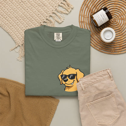 Certified Bad Influence Golden Retriever Pocket Tee | Funny Dog Shirt